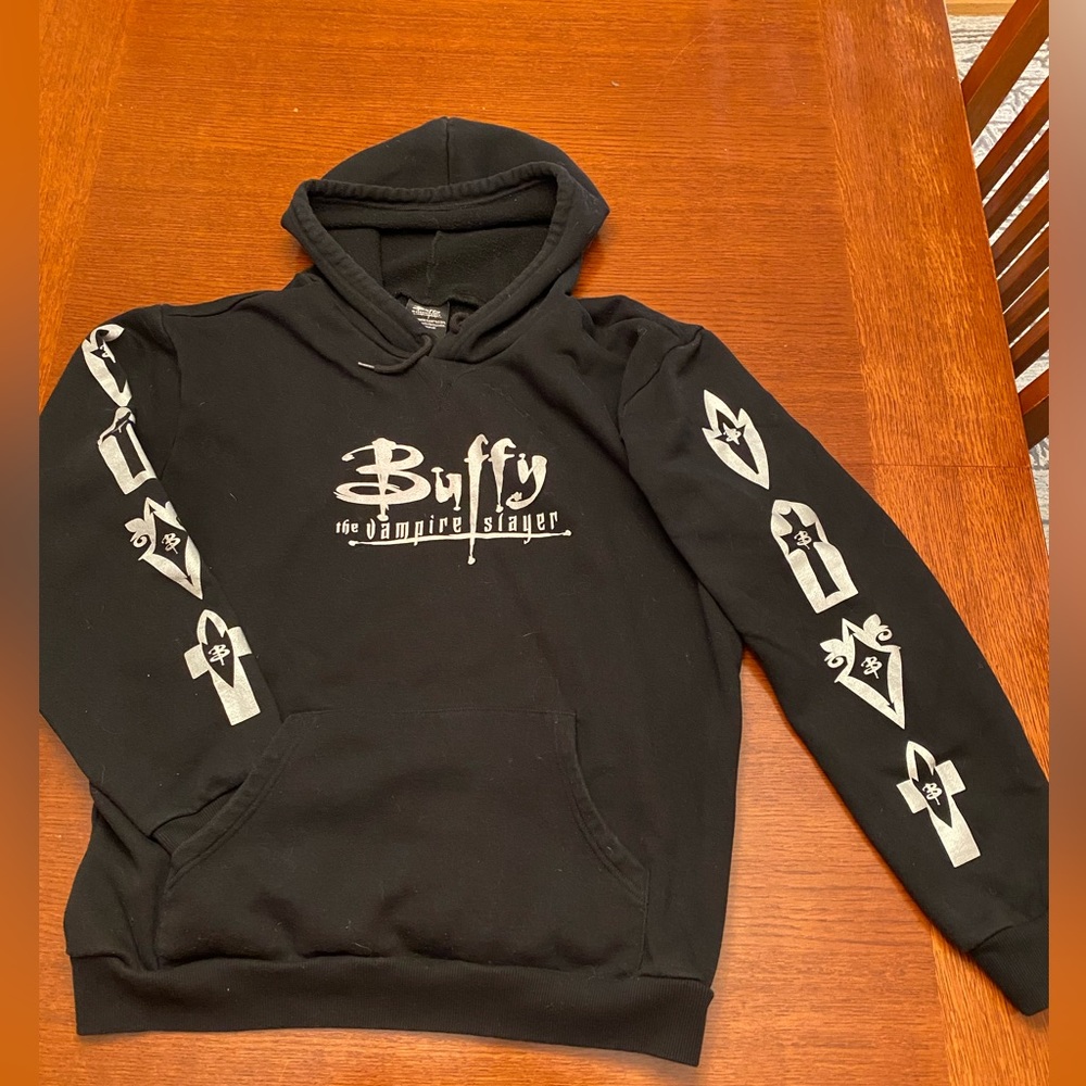 Buffy the Vampire Slayer hoodie. XL. Black with silver lettering